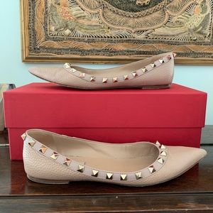 Valentino Nude Rockstud Flat 36.5